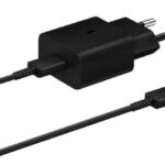 EP-T1510XBE Samsung USB-C 15W Cestovní nabíječka + USB-C Datový Kabel Black (Pošk. Balení)