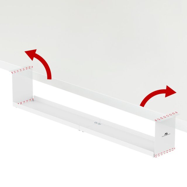 Maclean compact under-desk cable organizer  max load 5kg  white  MC-107 W - imagine 9
