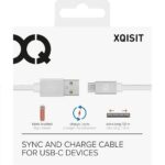 Xqisit cable Cotton USB C 3.0 whiet 1.8m 27748