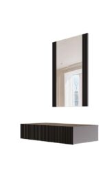 Dressing table with mirror PAFOS 80x41.6x100 mat black - imagine 3