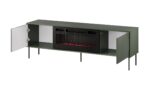 Cama RTV cabinet EF + fireplace black TRESSE 180x40x54.5 matte green - imagine 2