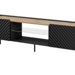 EF ONDA RTV cabinet 180x40x39-58 black (standing or wall mounted)