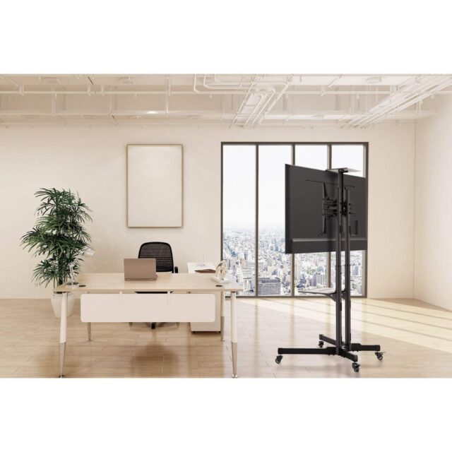 Manhattan TV & Monitor Mount  Trolley Stand  1 screen  Screen Sizes: 37-65   Black  VESA 200x200 to 600x400mm  Max 40kg  LFD  Lifetime Warranty - imagine 8