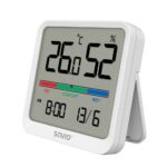 SAVIO Wireless weather station  temperature and humidity sensor  for indoor use  LCD screen  clock  date  handle with magnet  CT-01/W White - imagine 2