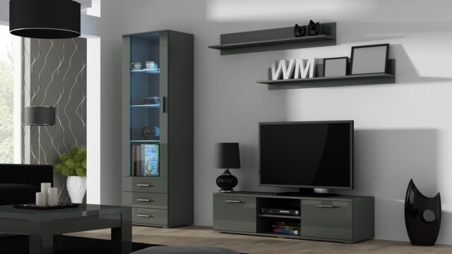 Cama TV stand SOHO 140 grey/grey gloss - imagine 2