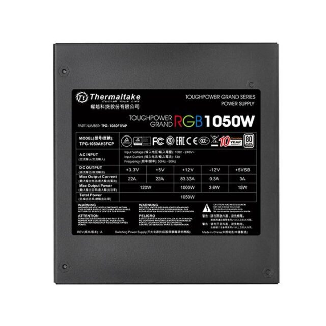 Thermaltake Toughpower Grand RGB 1050W Platinum power supply unit ATX Black - imagine 4