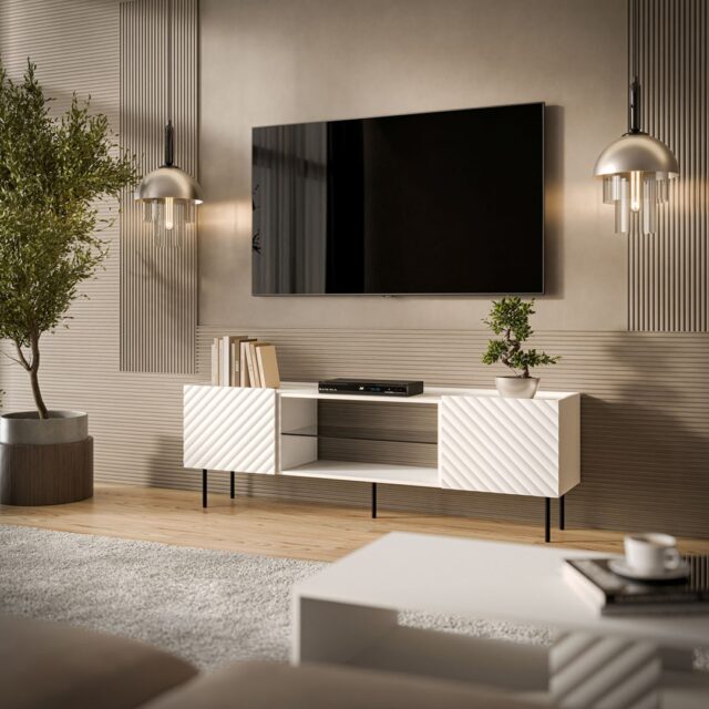 Cama EF LUCCA TV cabinet 180x40x59 white - imagine 3