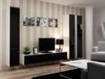 Cama Full cabinet VIGO '180' 180/40/30 white/black gloss - imagine 11