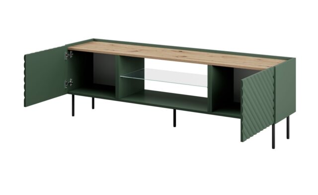 EF ONDA RTV cabinet 180.5x40xH58.39 green (standing or wall mounted) - imagine 5