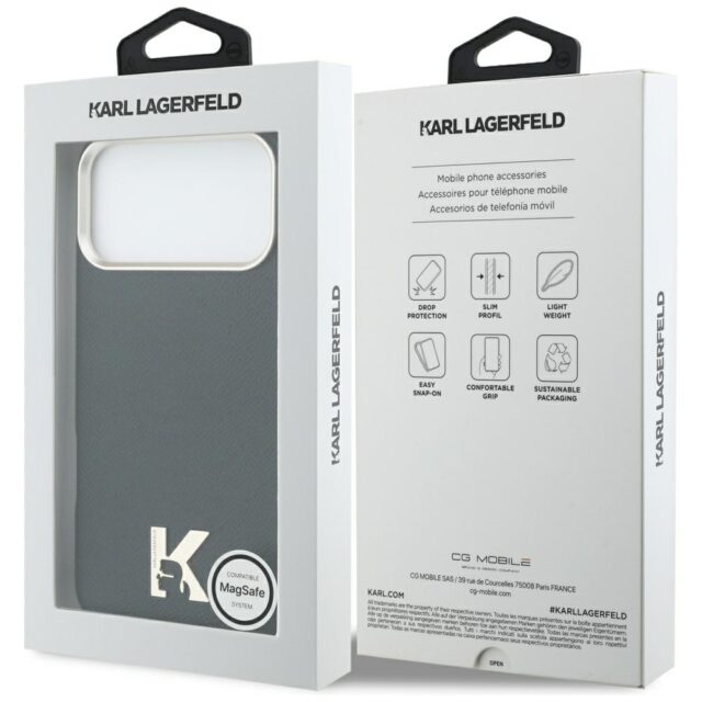 Case Karl Lagerfeld Karl Head Logo       MagSafe for iPhone 17 Pro Max black - imagine 8