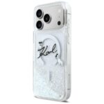 Case Karl Lagerfeld Liquid Glitter Karl  Script Logo MagSafe for iPhone 17 Pro Max transparent - imagine 2