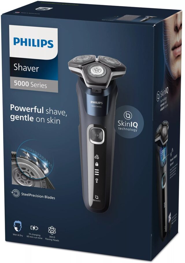 Philips SHAVER Series 5000 S5885/10 men's shaver Rotation shaver Trimmer Black  Blue - imagine 8