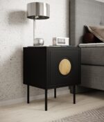 Bedside table 2 pcs. PALAZZO 44.5x40x59 black + oak craft - imagine 3