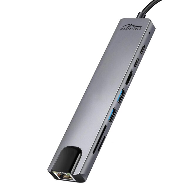 MEDIA-TECH USB HUB 8 IN 1 GIGA LAN HUB MT5046 - imagine 4