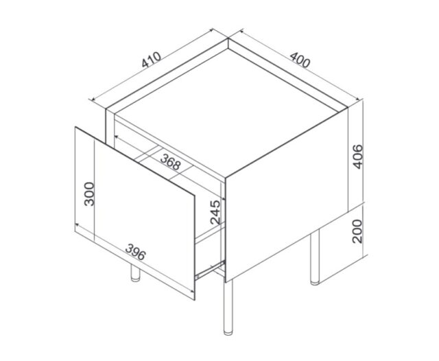 Cama Bedside table  2 pcs. FELLINI 40x41x60 olive + oiled oak top - imagine 4