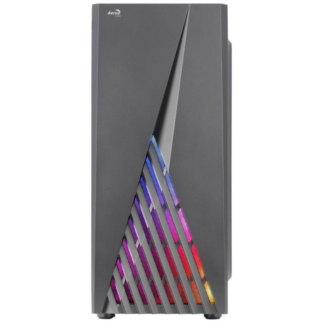 Aerocool DELTABKV1 ATX PC Case RGB Front Full Side Window 12cm Fan Black - imagine 6