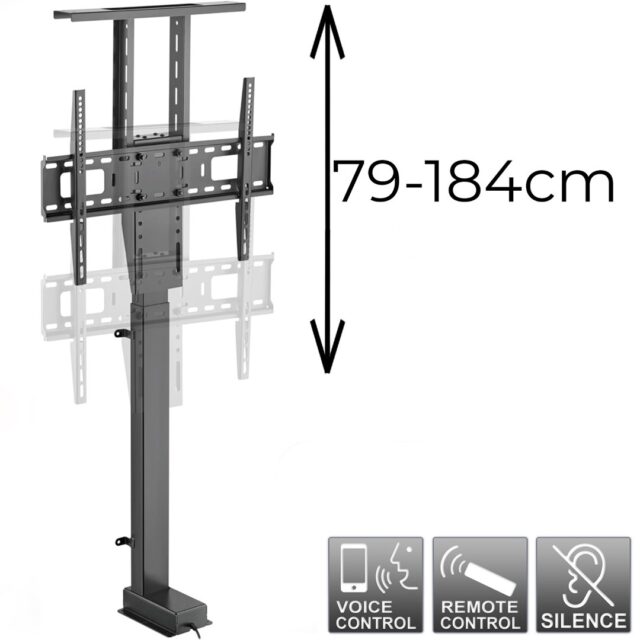 Maclean MC-866T Smart Motorized Electric TV Lift TUYA Mobile App Floor Mount Bracket Alexa Google Home 37''-80'' 60kg Cabinet VESA (EU plug) - imagine 14
