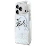 Case Karl Lagerfeld Liquid Glitter Karl  Script Logo MagSafe for iPhone 17 Pro transparent - imagine 2
