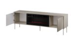 Cama RTV cabinet EF + fireplace black TRESSE 180x40x54.5 cashmere matt - imagine 2