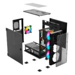 SAVIO PC Case Raptor X1 ARGB Glass/Mesh Black - imagine 5