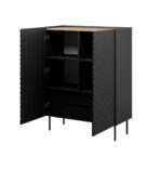 Bookcase 2D2SZ ONDA 98x45x127 black - imagine 2