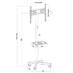 Maclean MC-949 TV Cart  Stand  Professional 32-55   on Casters  max. VESA 400x400  max. 25kg