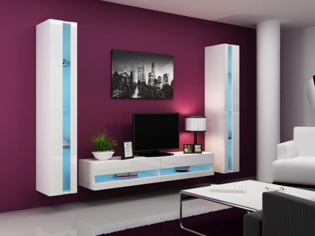 Cama TV stand VIGO NEW 30/180/40 white/white gloss - imagine 5