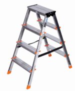 Krause Dopplo double-sided step ladder silver