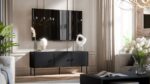 RTV 3D cabinet PALAZZO BIS 151x40x60 black matt - imagine 3