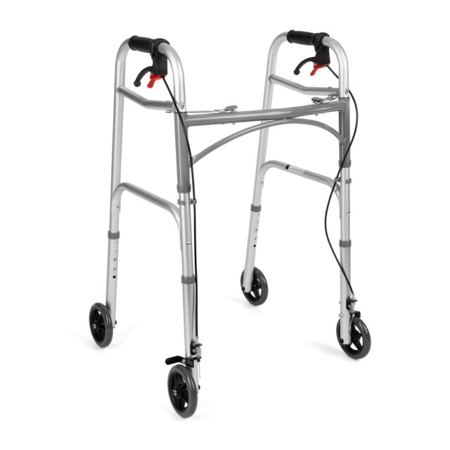 Four-wheeled wheelchair with brakes TIMAGO JMC-C 3223 Silver - imagine 3