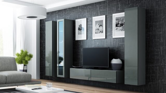 Cama Full cabinet VIGO '180' 180/40/30 grey/grey gloss - imagine 14
