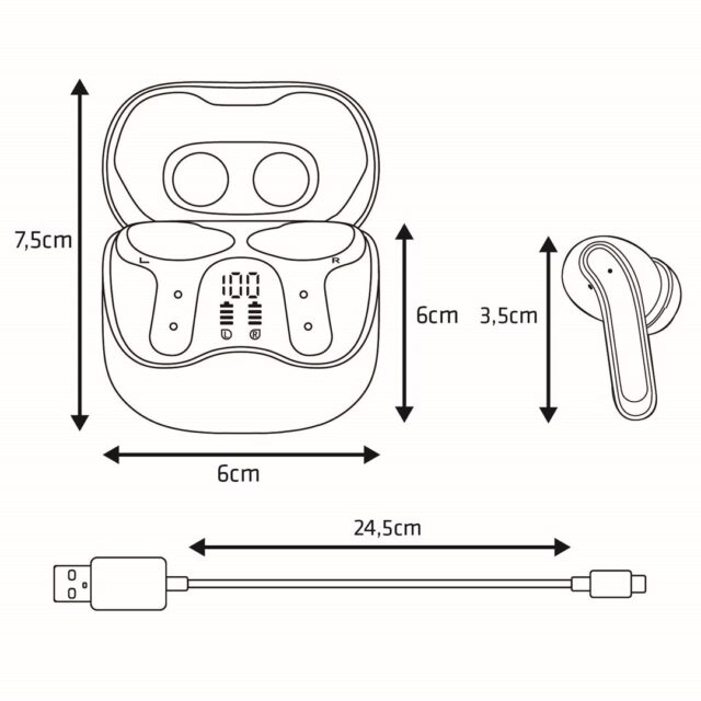 Audiocore wireless headphones  hybrid ANC  ENC  6 microphones  charging case  Tuya  AC591 PRO - imagine 17