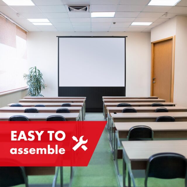 Maclean portable projection screen  compact  floor  66   16:9  MC-210 - imagine 8