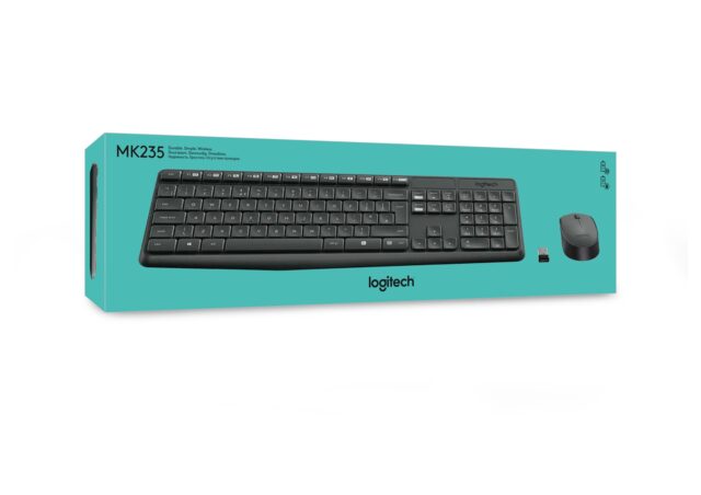 Logitech MK235 keyboard Mouse included USB QWERTY US International Grey - imagine 7