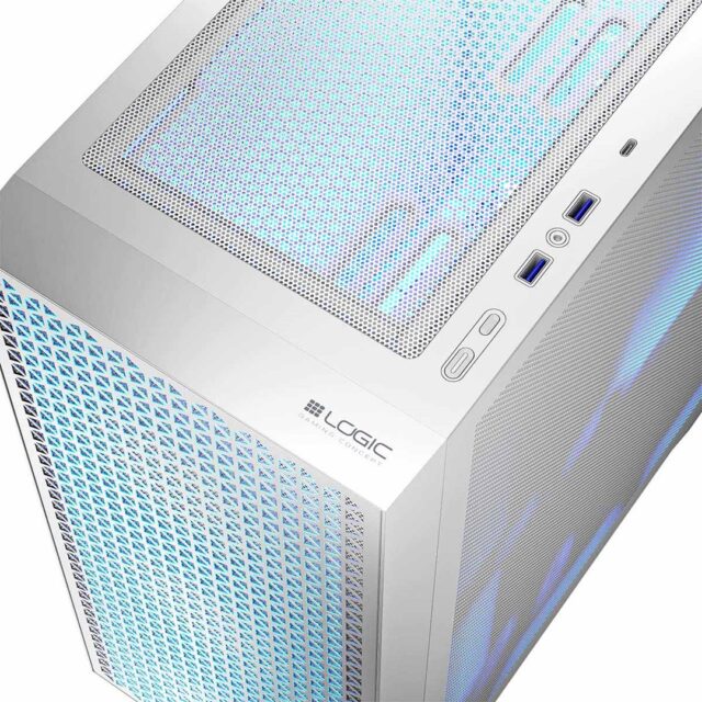 Logic DART PRO ARGB MIDI USB-C PC Case White - imagine 4