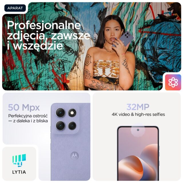 Motorola moto g86 5G 16.9 cm (6.67 ) Dual SIM Android 15 USB Type-C 8 GB 256 GB 5200 mAh Lilac - imagine 8