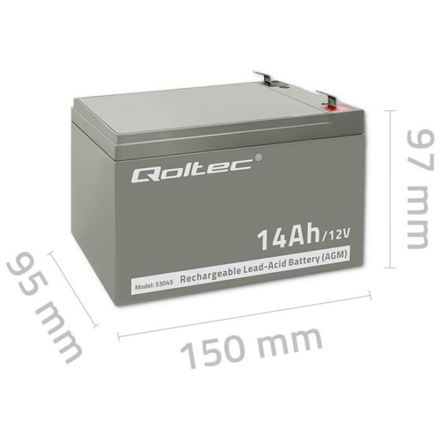 Qoltec 53045 AGM battery | 12V | 14Ah - imagine 6