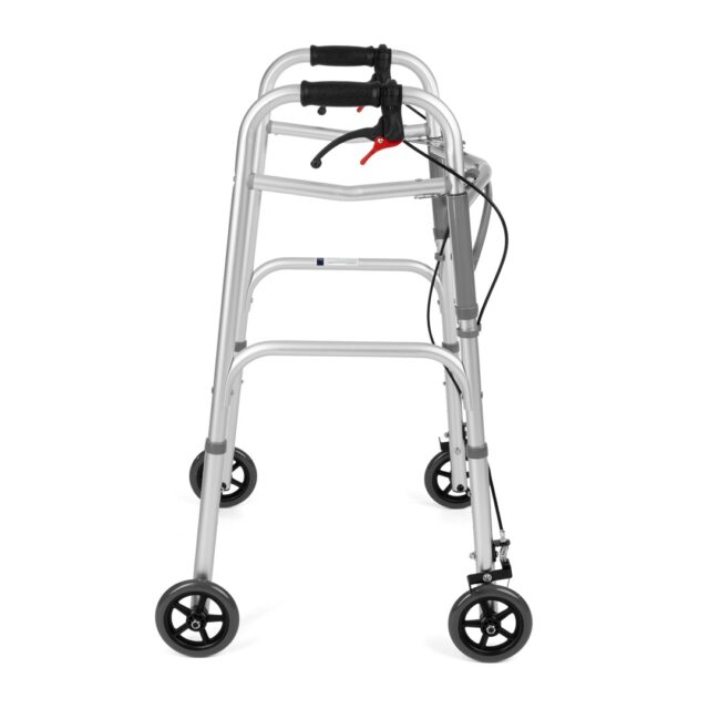 Four-wheeled wheelchair with brakes TIMAGO JMC-C 3223 Silver - imagine 7