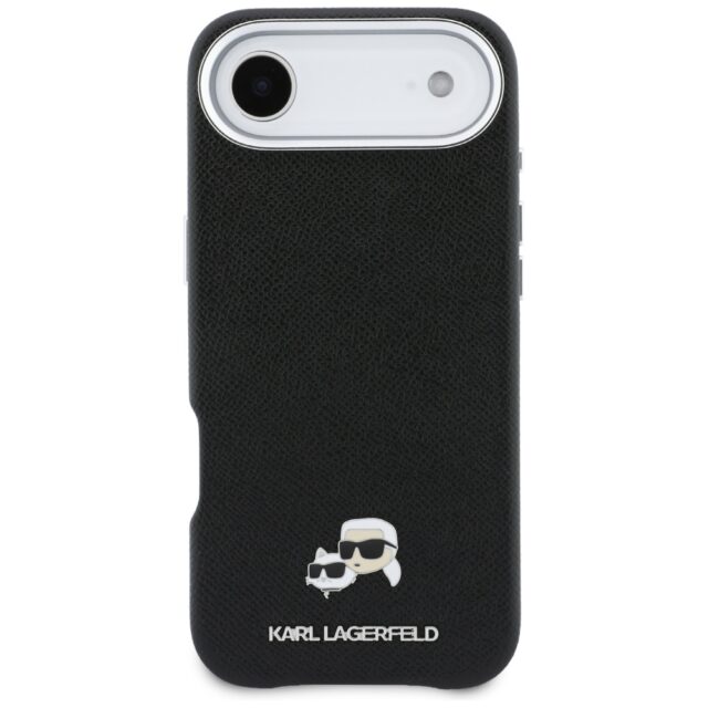 Case Karl Lagerfeld Karl & Choupette Head Pins Saffiano MagSafe for iPhone Air black - imagine 3