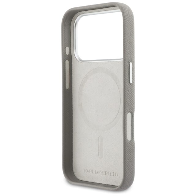 Case Karl Lagerfeld Karl & Choupette     Head Pins Saffiano MagSafe for iPhone 17 Pro Max grey - imagine 7