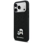 Case Karl Lagerfeld Rhinestones Karl&Choupette Pin for iPhone 17 Pro Max black - imagine 2