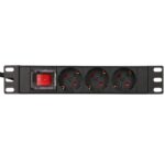 EXTRALINK 10" 1U 3 SOCKET EU TYPE POWER PDU WITH SWITCH PDU 3-EU - imagine 2