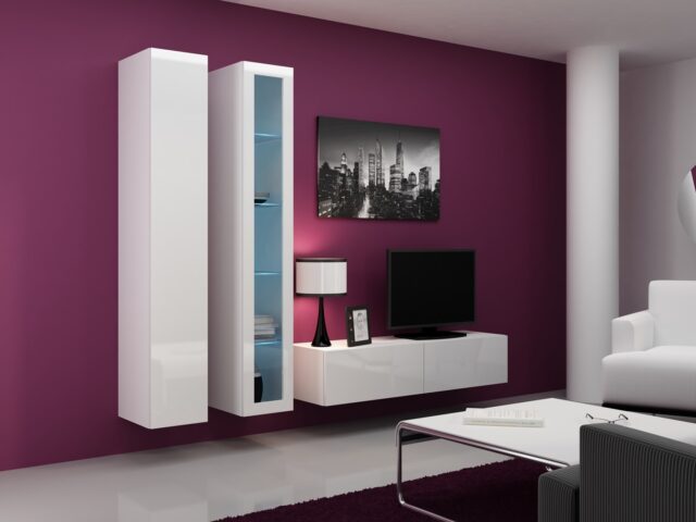 Cama Full cabinet VIGO '180' 180/40/30 white/white gloss - imagine 27