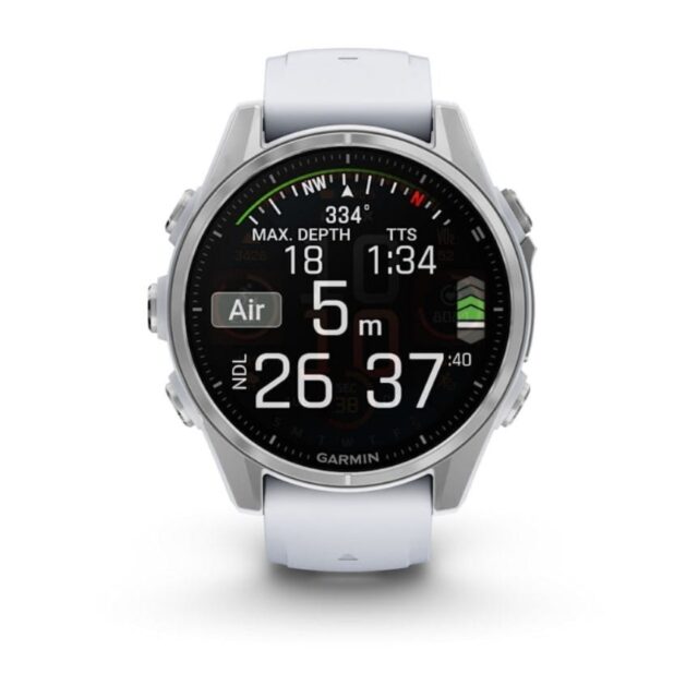 Garmin Fenix 8 3.3 cm (1.3 ) AMOLED 43 mm Digital 416 x 416 pixels Touchscreen Silver Wi-Fi GPS (satellite) - imagine 3