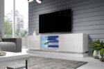Cama TV cabinet QIU 200 MDF white gloss/white gloss - imagine 5