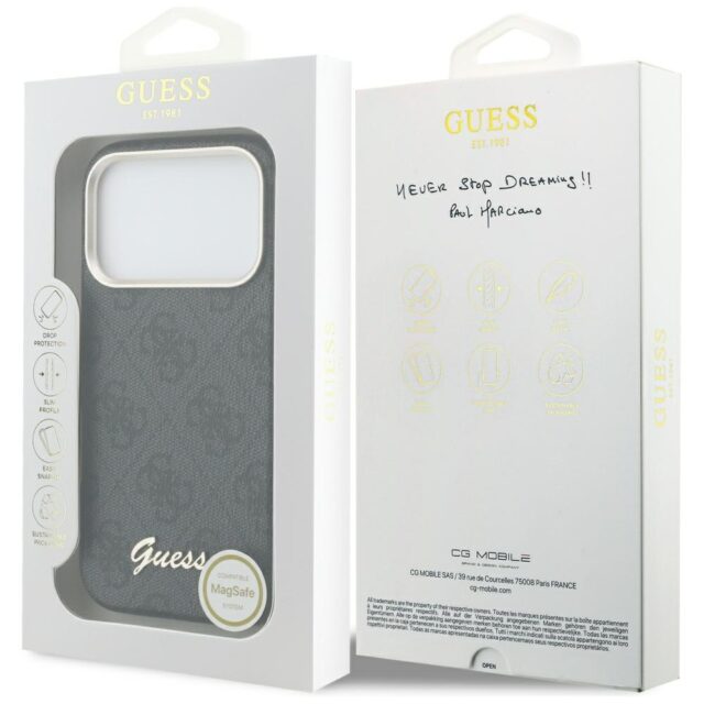 Case Guess 4G Script MagSafe for iPhone   17 Pro black - imagine 8