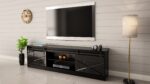 RTV GRANERO 200x56.7x35 black/black gloss cabinet - imagine 5