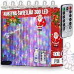 EXTRALINK KURTYNA ŚWIETLNA 300 LED 3X3 LAMPKI ŚWIĄTECZNE CHOINKOWE MULTIKOLOR OZDOBA