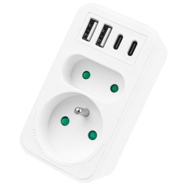Current socket x2 + 4xUSB Maclean  splitter with 2 sockets  2xUSB A  2xUSB C PD 20W  1x16A + 1x6A  MCE249 F/W - imagine 6