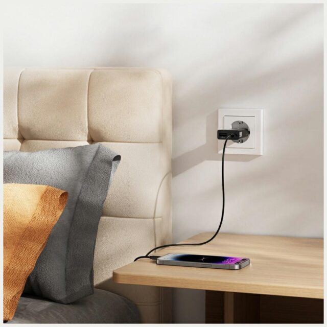 Ładowarka sieciowa 4smarts FlatPlug Duos  30W GaN USB-C/USB-A czarny - imagine 5